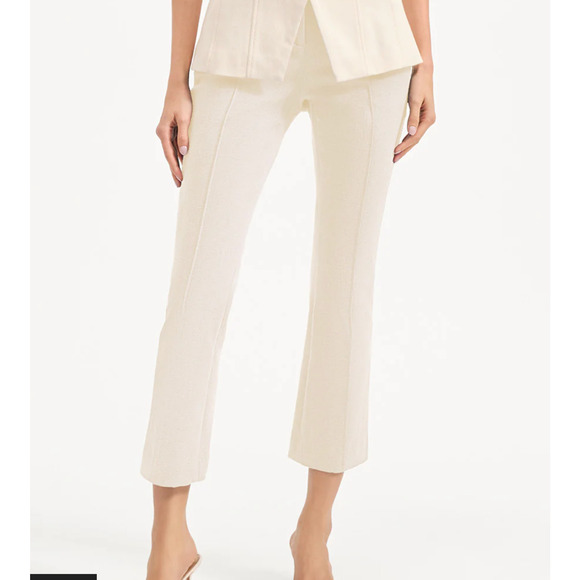 Veronica Beard Kimra Straight-Leg Pant Ecru US 4 - Picture 2 of 12